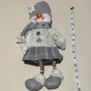 Charming Snowman Plush with Gray Outfit